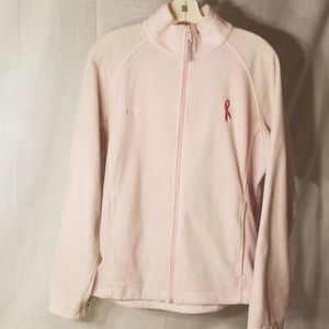 Light pink Columbia fleece jacket cancer ribbon